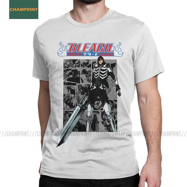 

kugo ginjo bleach t-shirts men cotton t shirt kurosaki ichigo anime hitsugaya toushirou kuchiki byakuya zaraki short sleeve tees