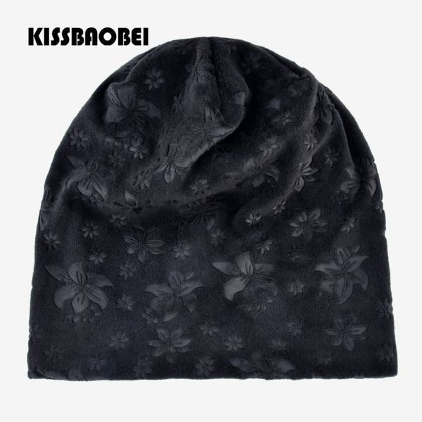 

winter slim women's hat scarf suit solid color printing beanies windproof warm cap for girls ladies fashion bonnet and bib, Blue;gray