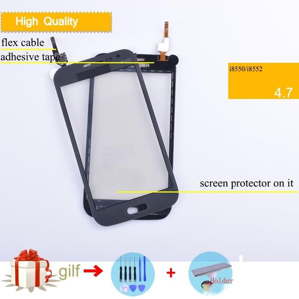 

50pcs/lot 4.7" for samsung galaxy win gt-i8552 gt-i8550 i8552 i8550 duos touch screen digitizer sensor front glass lens panel