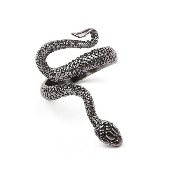 

fashion snake rings stereoscopic new retro punk exaggerated snake ring opening adjustable ring jewelry gifts for women men, Golden;silver