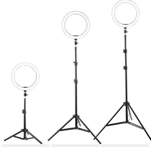 

live selfie lights tripod stand holder 210cm +26cm ring light 3 modes adjustable + inside clip holder for mobile phone