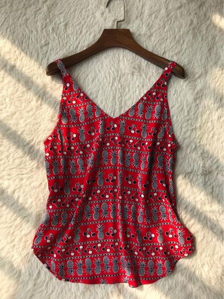 

women's tanks & camis women vest pineapple jackfruit print sleeveless, White