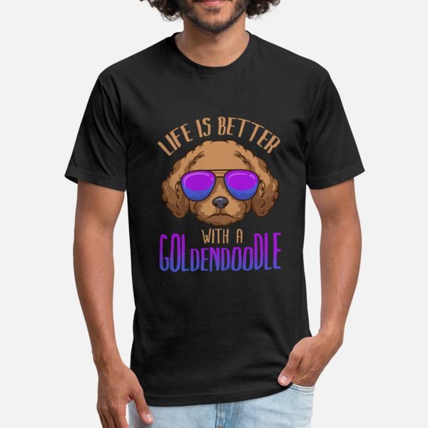 

life is better with a goldendoodle cute doodle dog t shirt men custom short sleeve s-xxxl gents fitness new style summer style trend shirt