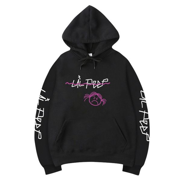 

lil peep hoodies love men sweatshirts hooded pullover hoody men /women sudaderas cry baby hip hop streetwear fashion hoodie male, Black