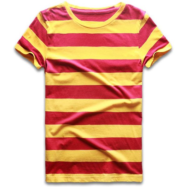 

women's t-shirt zecmos red yellow striped t shirt for women summer round rainbow short sleeve tees casual cool, White
