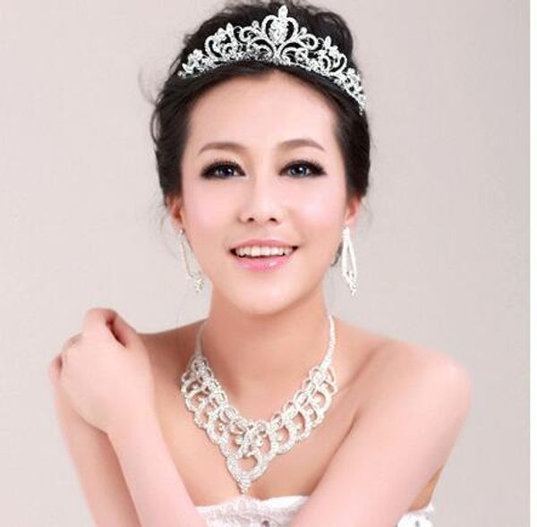 

bridal crowns accessories tiaras hair necklace earrings accessories wedding jewelry sets price fashion style bride ht143, Golden;silver