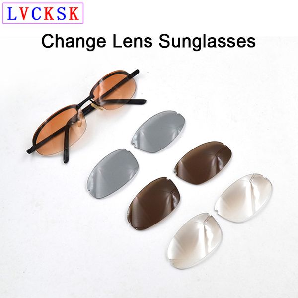 

3 in 1 new fashion men gradient sunglasses women casual sun glasses can change lens driving fishing travel spectacles l3, White;black