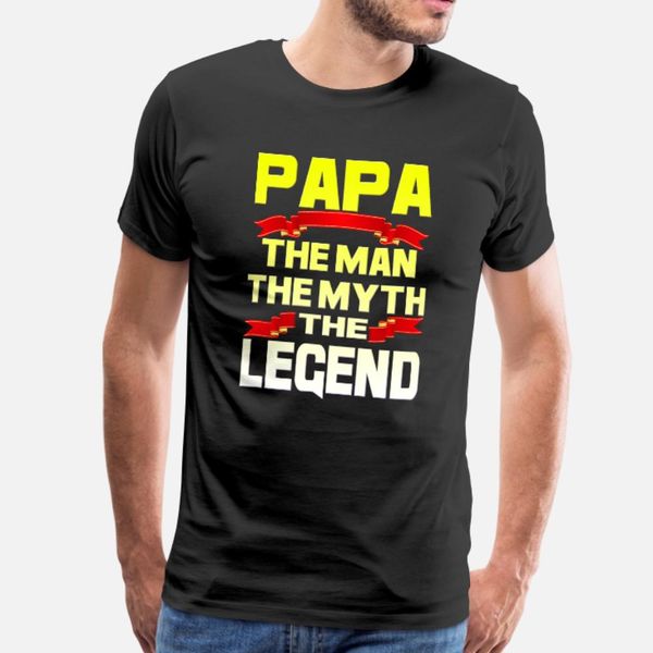 

papa the man the myth the legend 2 t shirt men personalized 100% cotton crew neck slim fit funny casual spring slim shirt
