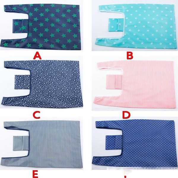 

portable foldable shopping tote bags reusable grocery storage bag eco friendly recycle oxford cloth waterproof beach travel bag pouch