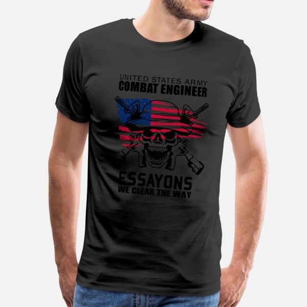 

united states army combat engineer us military t shirt men printed cotton round neck novelty fit building spring autumn standard shirt