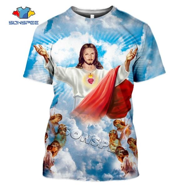 

summer homme clothing god cartoon men religion christ jesus 3d print shirts kawaii comics graphic men clothing