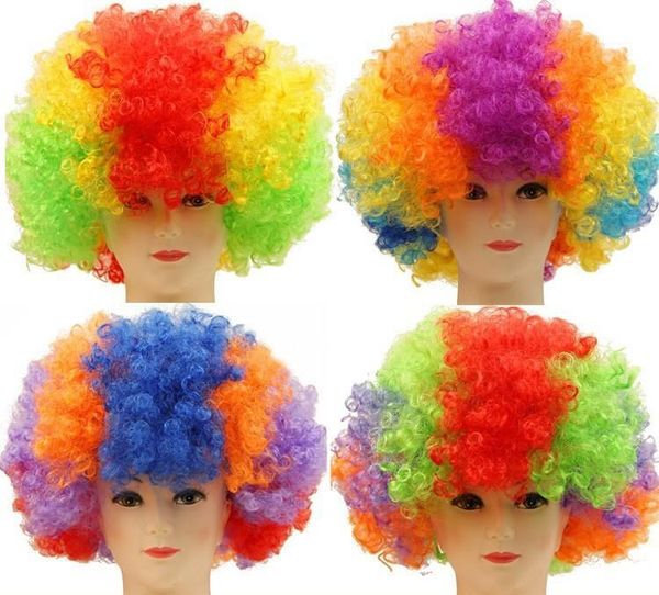 

clown hair wig costume colorful child hair football halloween wigs fan wig hats party show christmas shiping uy2008 tngdz