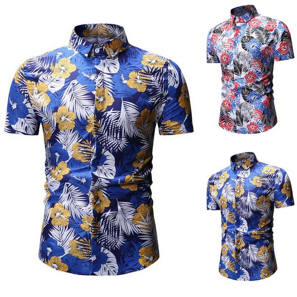 

men's casual shirts 2021 mens shirt fashion summer slim fit short sleeve printed stand collar button blouse homme camisas, White;black