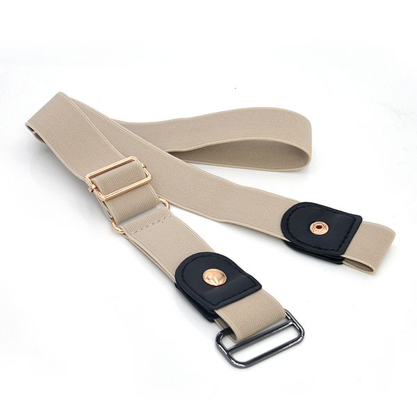 

new buckle-slim elastic invisible belt simple lazy elastic belt, Black;brown
