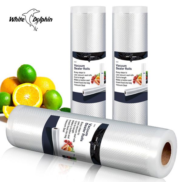 

white dolphin kitchen 3 rolls vacuum sealer bags 12 15 20 25 x 500cm for saver rolls home sealing vacuum packer bags