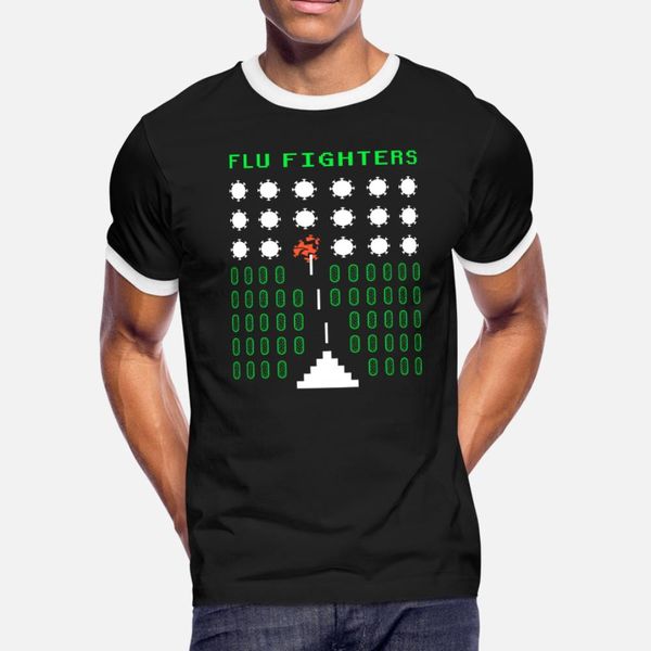 

virus retro gaming pc stay at home quarantine flu t shirt men printing 100% cotton round neck outfit famous authentic summer pictures