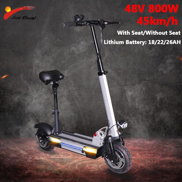 

48v 800w long distance electric scooter 10inch motor wheel lithium battery kick e scooter folding scooter electrico adulto