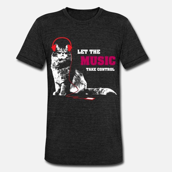 

cats dj with headphones tee for music cats fans t shirt men loose tee shirt s-xxxl basic solid loose breathable spring autumn natural shirt