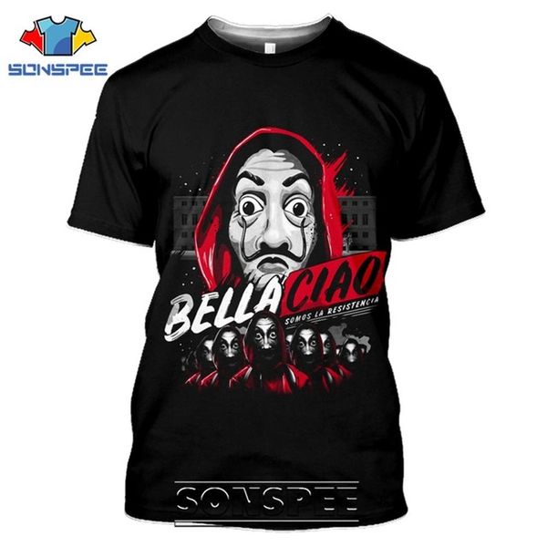 

tv series la casa de papel money heist house of paper 3d print shirts hippie hentai plus size men clothing