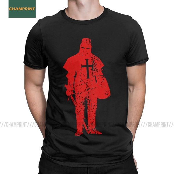 

men's templar knight t-shirts cross holy shield t shirt crusader cross deus vult christ cotton short sleeve tee shirt