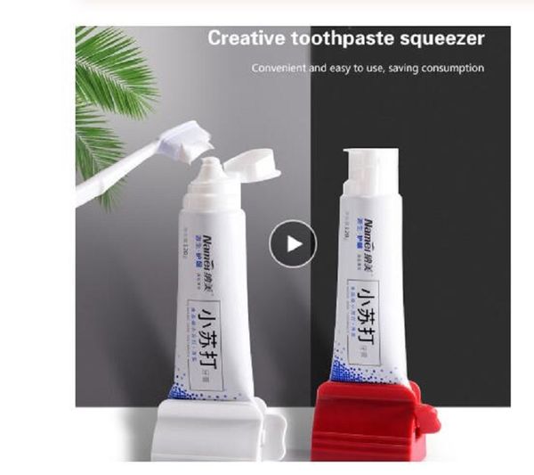 

new bathroom accessories toothpaste squeezer tooth paste dispenser holder tube squeezer facial cleanser press rolling holder for kids