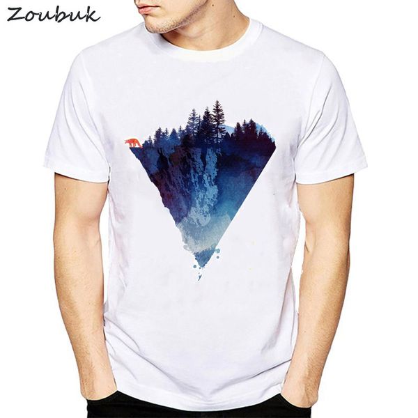 

2020 men's t-shirts summer fashion fashion iceberg print t shirt men casual o-neck mountain funny t-shirt homme tees
