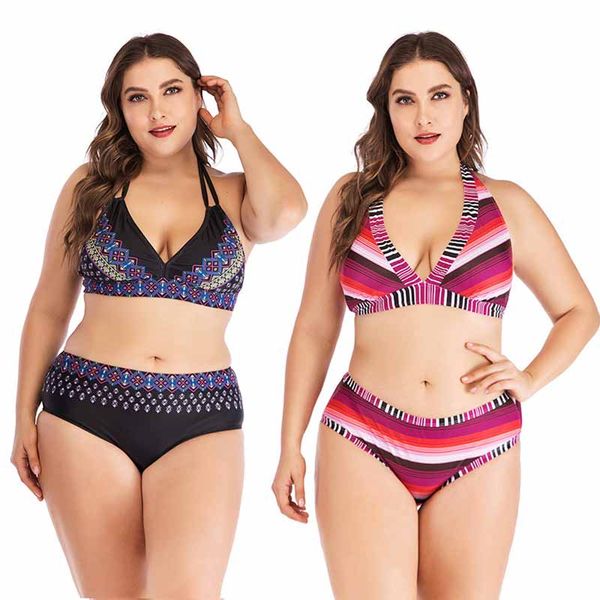 

new fashion women oversize swimwear two piece high waisted bikini set strap swimsuit women pool beachwear bikinis