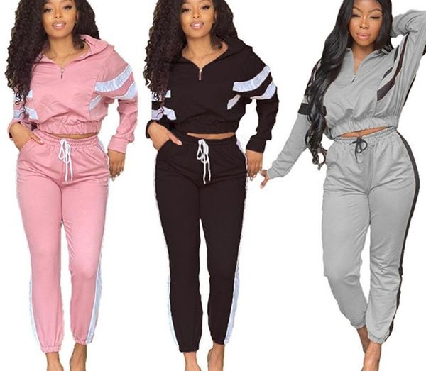 

women tracksuit outfits two piece set + pants pullover + legging sweatshirt tights sport suit fashion solid sportsuit klw4562, Gray