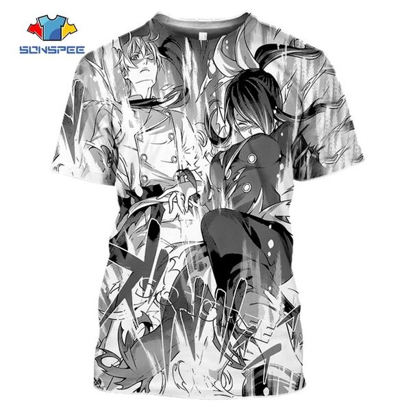

anime print food wars shokugeki no soma summer casial boys 3d print shirts oversized horror horror men clothing