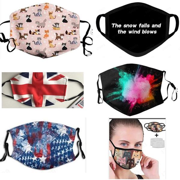 

designer face mask soft 3d print cover face shields facemasks anti dust american flag rainbow centaur starry universe daisy 2 filters