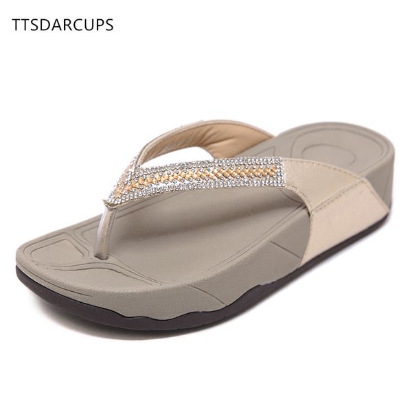 

2020 summer slope heel thick bottom outside clip foot flat bottom herringbone drag water drill sponge cake cool drag 35-41, Black