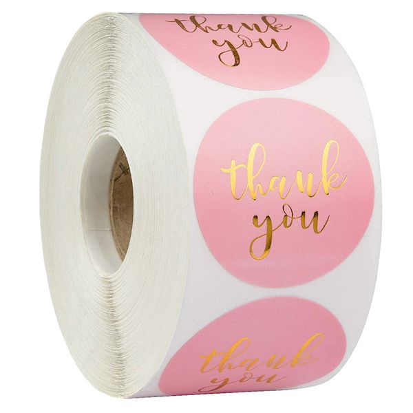 Etichetta di carta Grazie adesivi adesivi 1 '' 500 pezzi di confezionamento della busta per matrimoni da regalo per la pasticceria