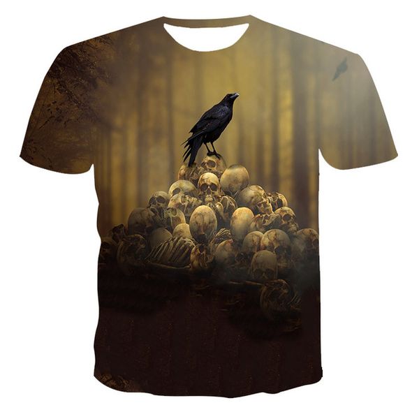 

summer new creativity skull print the 3d print shirts comics hentai horror men clothing