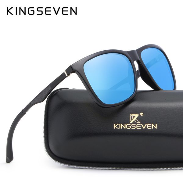 

kingseven aluminum magnesium men's sunglasses polarized men coating mirror glasses oculos male eyewear accessories for men 7536, White;black