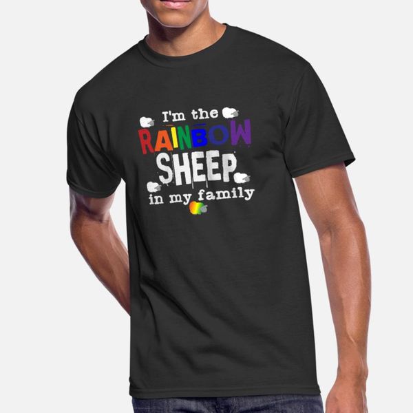 

rainbow sheep gay pride lgbt bisexual homosexual t shirt men print short sleeve round neck fit cute comfortable summer vintage shirt