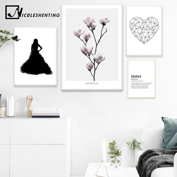 

nicoleshenting abstract canvas posters nordic style flower heart nursery prints wall art landscape painting decoration picture