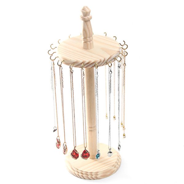 

ddisplay]creative diy wooden necklace display organizer solid wood pendant display nature jewelry holder earring hookers jewelry storage, Black