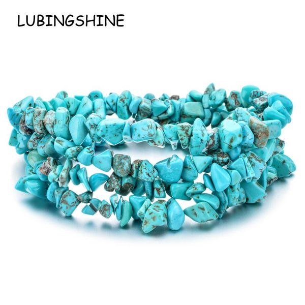 

bohemian ethnic multilayer irregular natural stone chain bracelets gravel crystal charms handmade jewelry women bracelet, Golden;silver