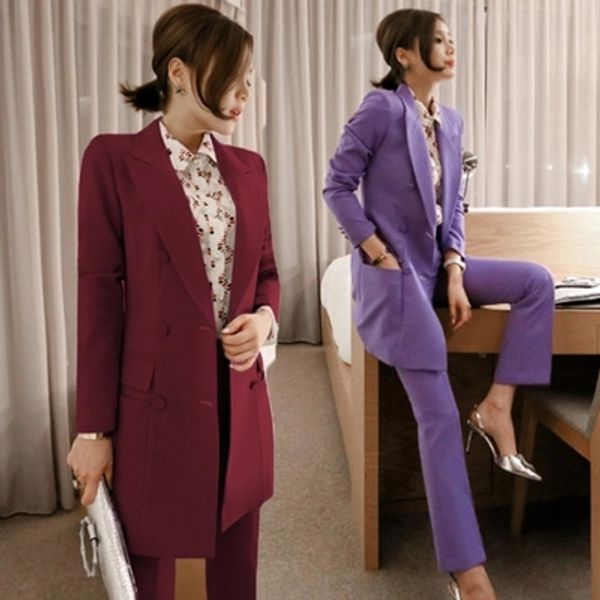 

fashion women's temperament small suit suit female casual 2020 autumn new korean slim professional female two-piece ms, White