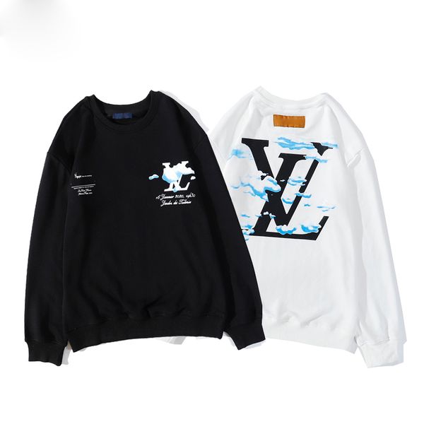 

20ss men's pullover sweatshirt pullover eye letter pattern men's ladies sweatshirt long sleeve pullover sweatshirt hot, Black