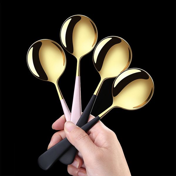 

304 stainless steel small spoon household dessert ice cream spoon children eat ladel watermelon short handle