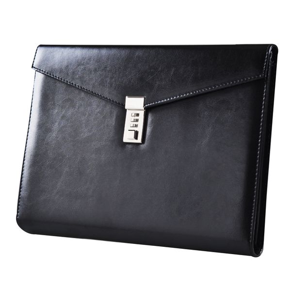 

a4 cards bag portable pu leather with password lock office document file folder