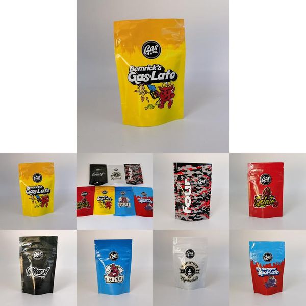 

gasco mylar bag retail package 7 options zipper bag 3.5g 1/8oz storage packaging for dry herb tobacco flower california gas co