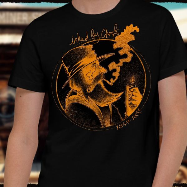 

think gold organic cotton t shirt historic americana cowboy western old west country music america mid west