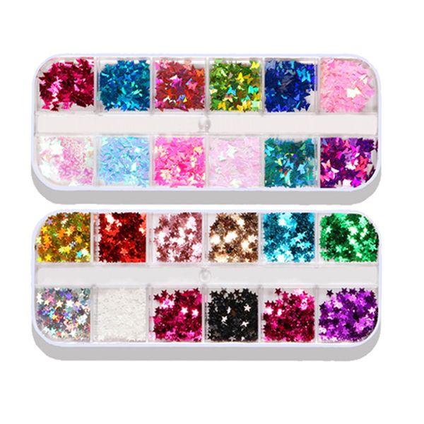 

2pcs colorful nail art glitter paillette foils flakes nail care decal