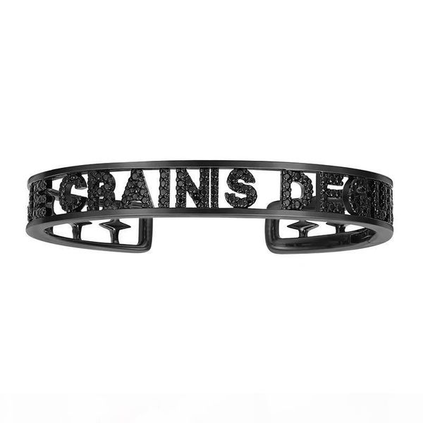 

europe and america popular ol women bracelets black gold plated full cz letter bangle for girls women for wedding party