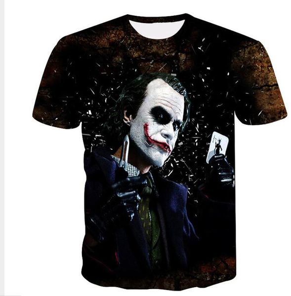 

the clown joker face male clown short sleeved 3d print shirts kawaii harajuku humor men clothing
