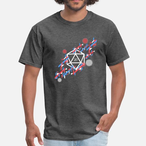 

futuristic polyhedral d20 dice mech tablerpg t shirt men print 100% cotton plus size 3xl clothes anti-wrinkle building shirt