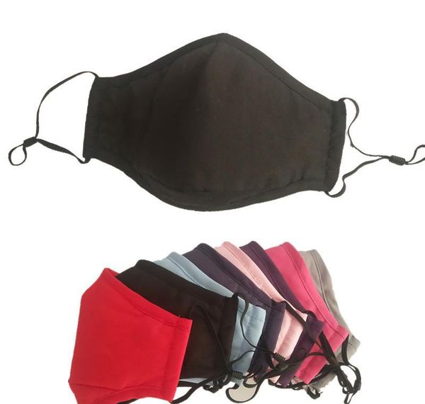 

washable pm2.5 solid cover cotton riding color mask face anti-fog 3 layer cloth dust-proof reusable dhseller wqhxl