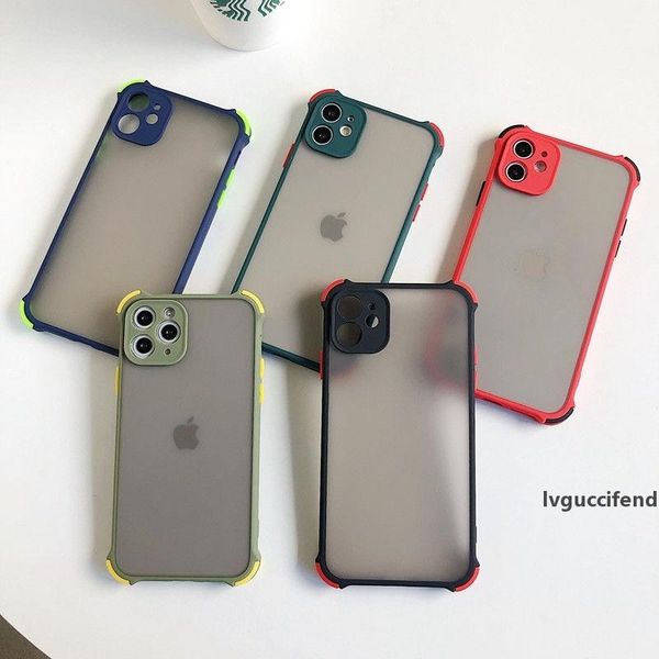 

luxury shockproof phone case for iphone 11 11pro max 7 8 plus silicone translucent matte phone cover for iphone xr xs max case